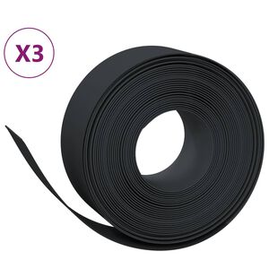vidaXL Градински кантове, 3 бр, черни, 10 м, 20 см, полиетилен