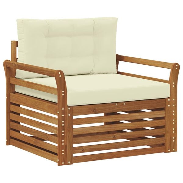 vidaXL Комплект дивани за открито Солидно акациево дърво и полиестер