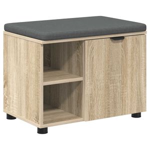 vidaXL Пейка за коридор с възглавница Сонома дъб 60 x 38 x 46 см