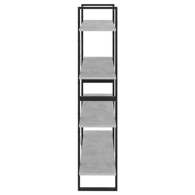 vidaXL 4-етажна библиотека, бетонно сива, 100x30x140 см, ПДЧ