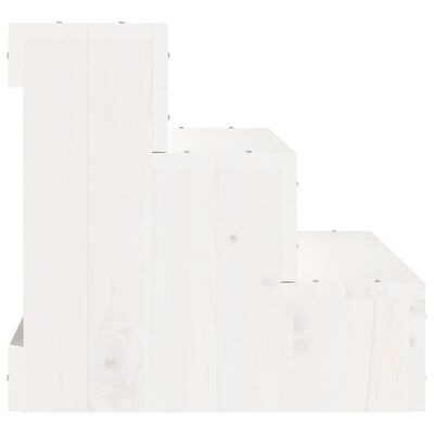 vidaXL Стълба за домашни любимци бяло 40x37,5x35 см бор масив