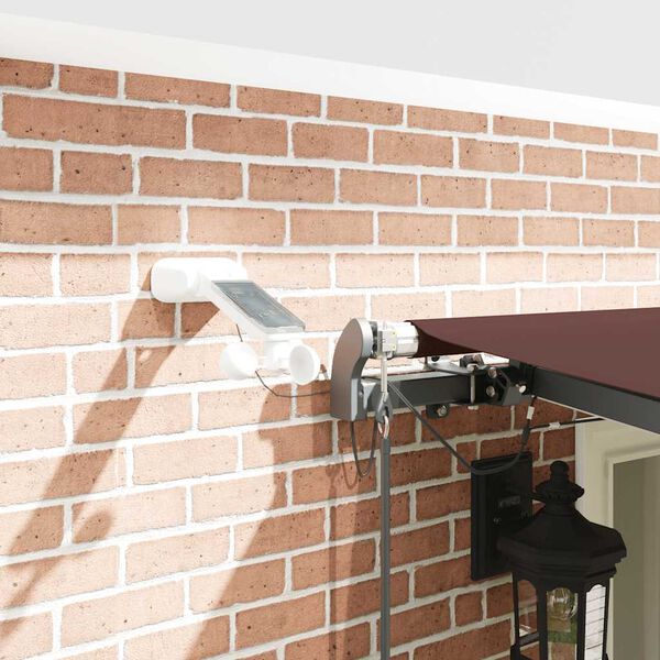 vidaXL Автоматично прибираща се тента с LED, кафяв, 600x300 см