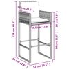 vidaXL Градински бар табуретки с възглавници, 2 бр, кафяв полиратан