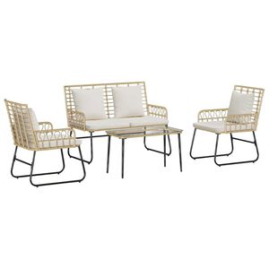 vidaXL Комплект градинска мебел 4 pcs Черно и антрацит полиратан