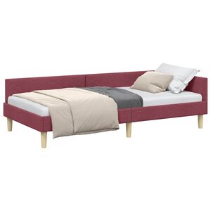 vidaXL Ъглова рамка за легло Виненочервен 80 x 200 cm текстил