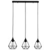 vidaXL Таванна лампа с дизайн диаманти, черна, 3 x E27 крушки