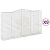 vidaXL Габионни кошници арка 9 бр 400x50x220/240 см поцинковано желязо