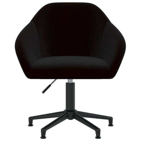 vidaXL Въртящ се трапезен стол, черен, кадифе