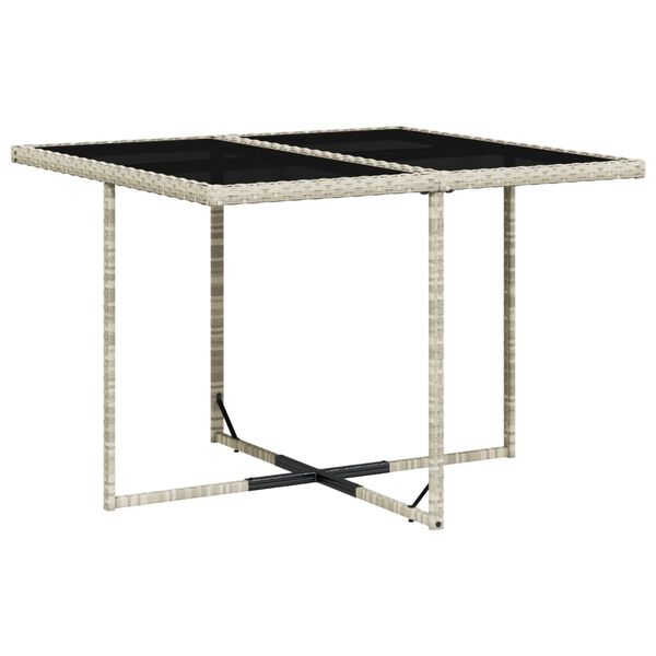 vidaXL Градински трапезен комплект 9 части с възглавници светлосив