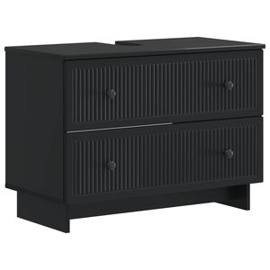 vidaXL Шкаф за мивка в баня EDE Черно 82 x 41 x 59 см