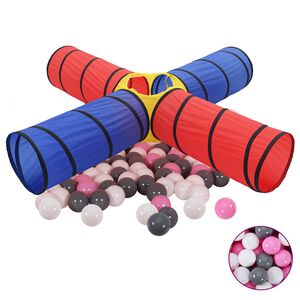 vidaXL Детски тунел за игра с 250 многоцветни топки