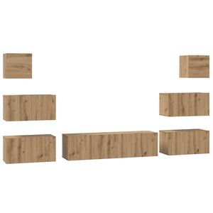 vidaXL Комплект ТВ шкаф 8 бр. 60 x 30 x 30 cm Дъб