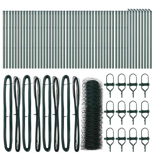 vidaXL Стълб за ограда. Зелен 100 x 0,5 м (50 мм шершава)