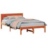 vidaXL Рамка за легло Кафяво 135 x 190 cm Масивна борова дървесина