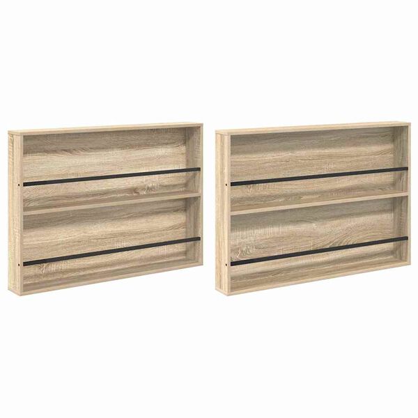 vidaXL Етажерка за списания с рафт 2 pcs Сонома дъб 100 x 12 x 70 см