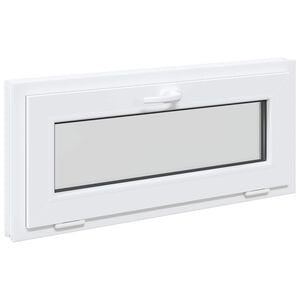 vidaXL Прозорец за мазе RISOR 90 x 40 cm PVC и стъкло Антрацит