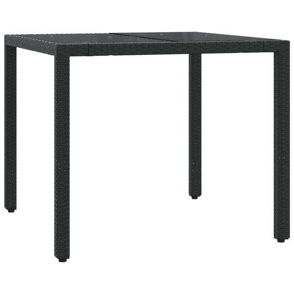 vidaXL Бистро комплект с възглавници 3 части черен полиратан