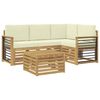 vidaXL Комплект дивани за открито 5 pcs Бяло и кремаво Полиестер