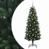 vidaXL Изкуствена коледна елха с топки 120 см 150 LED светодиода