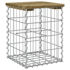 vidaXL Градинска пейка габионен дизайн 33x31x42 см импрегниран бор