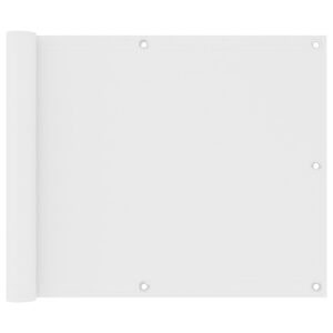 vidaXL Балконски параван, бял, 75x300 см, оксфорд плат