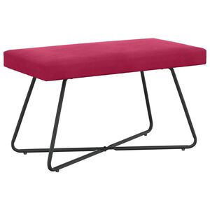 vidaXL Пейка Виненочервен 80 x 40 x 45 см Кадифе