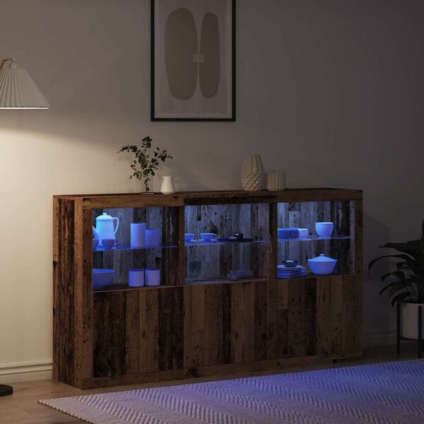 vidaXL Служебен шкаф Старо дърво 181.5 x 37 x 100 см Инженерно дърво