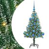 vidaXL Изкуствена коледна елха със сняг и LED светлина 120 cm