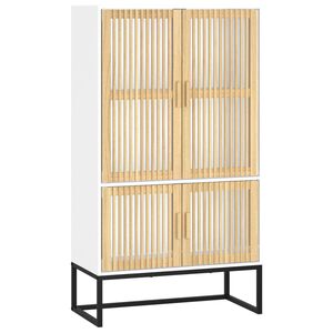 vidaXL Висок шкаф, бял, 70x35x125 см, инженерно дърво