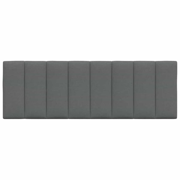vidaXL Мека табла за легло Hanko, тъмносива, 140 см, плат