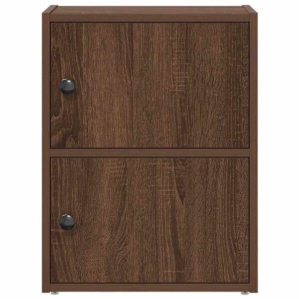 vidaXL Библиотека, Кафяв дъб, 40x24x52 см, инженерно дърво