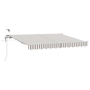 vidaXL Прибираща се тента Светлосив и бял 400 &times; 350 cm Полиестер