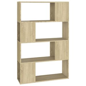 vidaXL Библиотека, дъб сонома, 80x24x124,5 см, инженерно дърво