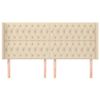 vidaXL Горна табла за легло с уши, кремава, 183x16x118/128 см, плат