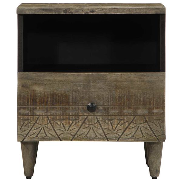 vidaXL Нощни шкафчета 2 бр. светло сиво масивна дървесина манго