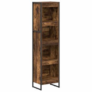 vidaXL Шкаф за книги 40 x 30 x 155 см Инженерна дървесина Димящ дъб