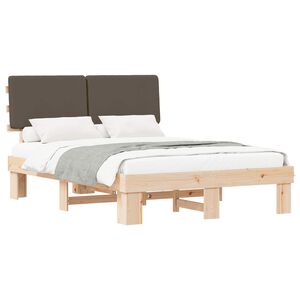 vidaXL Леглова рамка с тапицирана гръбна част Таупе 160 x 200 cm