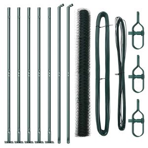 vidaXL Стълб за ограда. Зелено