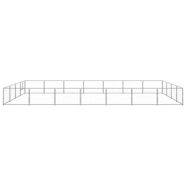 vidaXL Клетка за кучета, сива, 28 м&sup2;, стомана