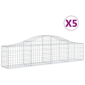 vidaXL Габионни кошници арка 5 бр 200x30x40/60 см поцинковано желязо