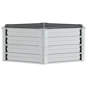 vidaXL Повдигната градинска леха 129х45 см поцинкована стомана сребро