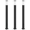vidaXL Осветителни стълбове с контакт, 3 бр., 110 см, черни, IP44