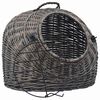 vidaXL Транспортен кош за котки, сив, 50x42x40 см, естествена върба