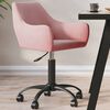 vidaXL Въртящ се трапезен стол, розов, кадифе