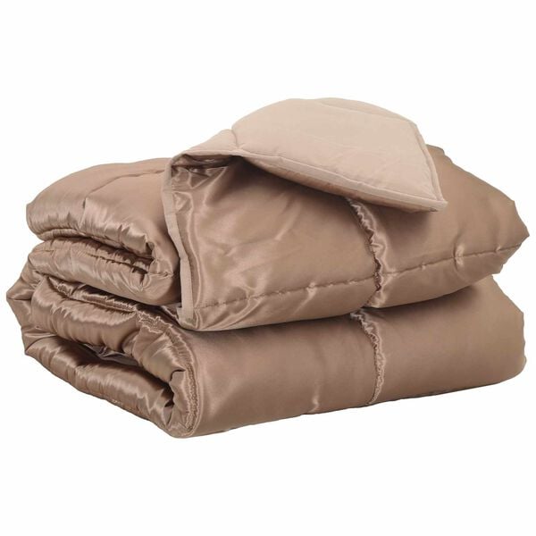 vidaXL Пълно годишно юрганче Златист 200 x 135 см Сатен и микрофибър