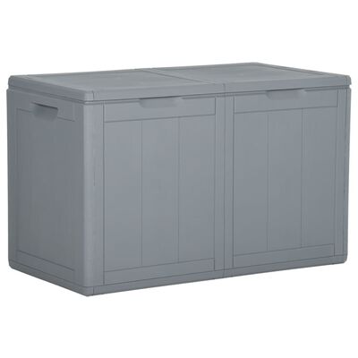 vidaXL Градинска кутия за съхранение, 180 л, сива, PP ратан