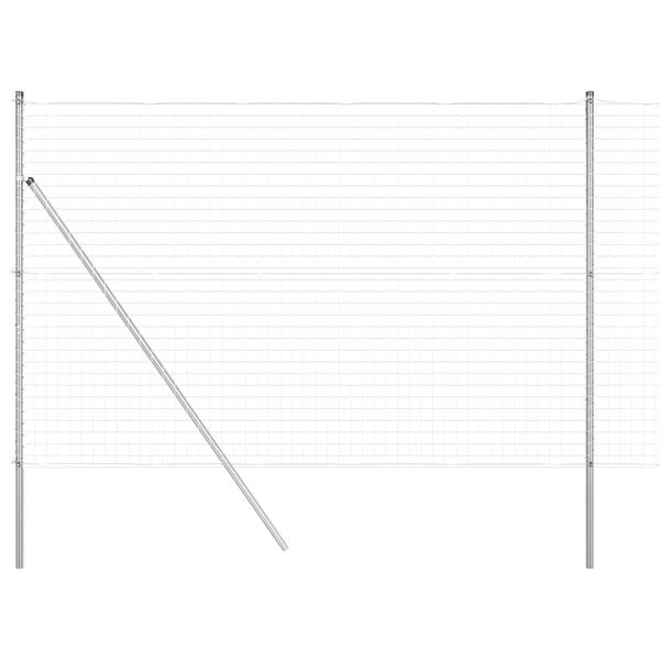 vidaXL Ограда с пост Сребрист 1,6 x 10 m Стомана и PVC