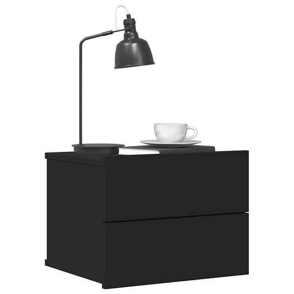 vidaXL Нощни шкафчета, 2 бр, черни, 40x30x30 см, инженерно дърво