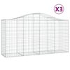 vidaXL Габионни кошници арка 3 бр 200x50x100/120 см поцинковано желязо