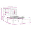 vidaXL Рамка за легло, черна, дърво масив, 150x200 cм, King Size